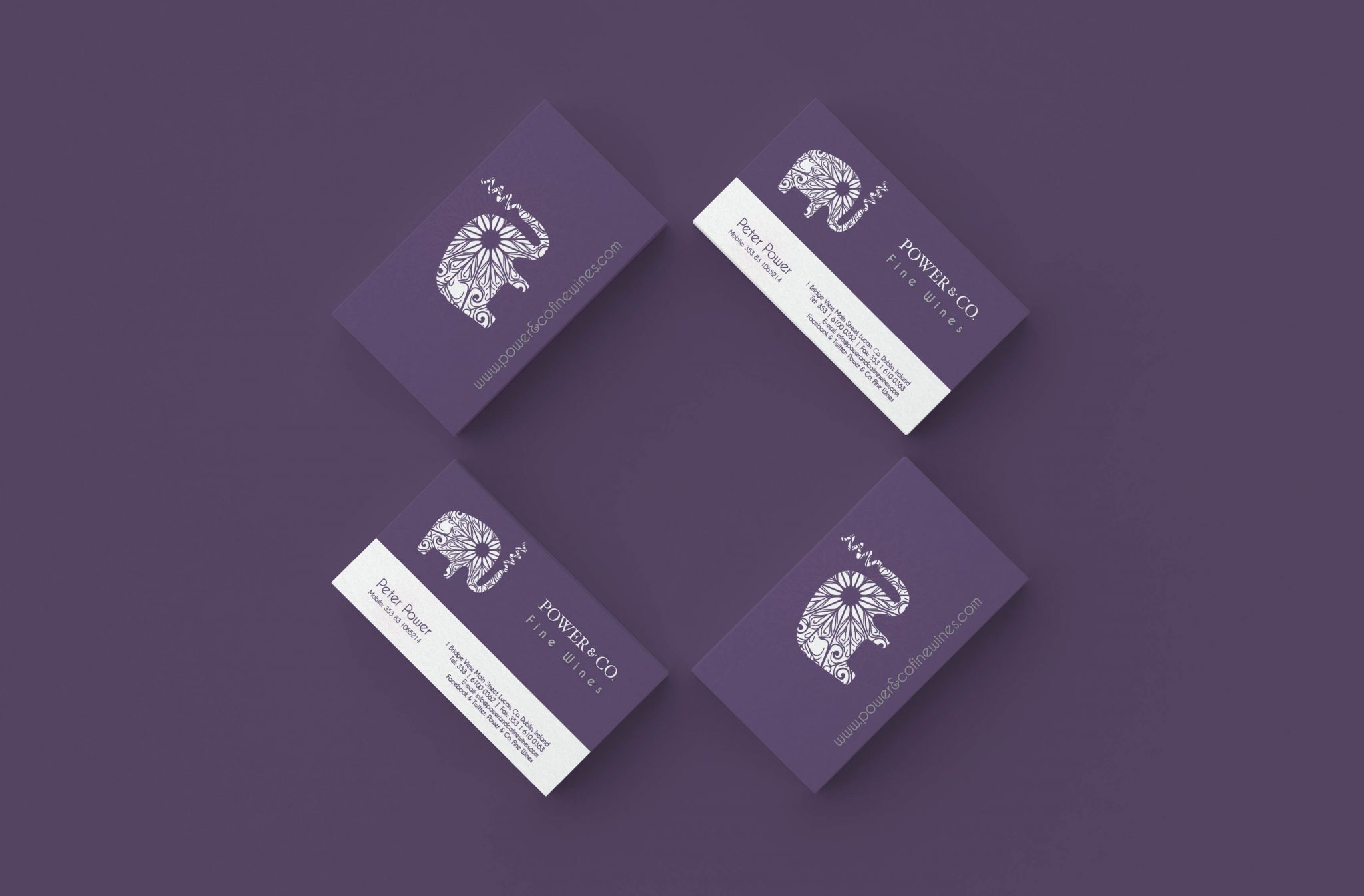 Power & Co Fine WInes Business Cards